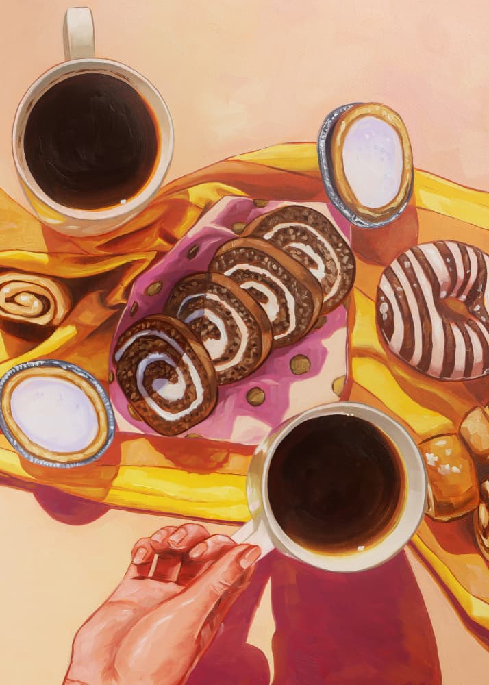 Sweet Treats And Coffee by Anna Zdanowicz — canvas wall art