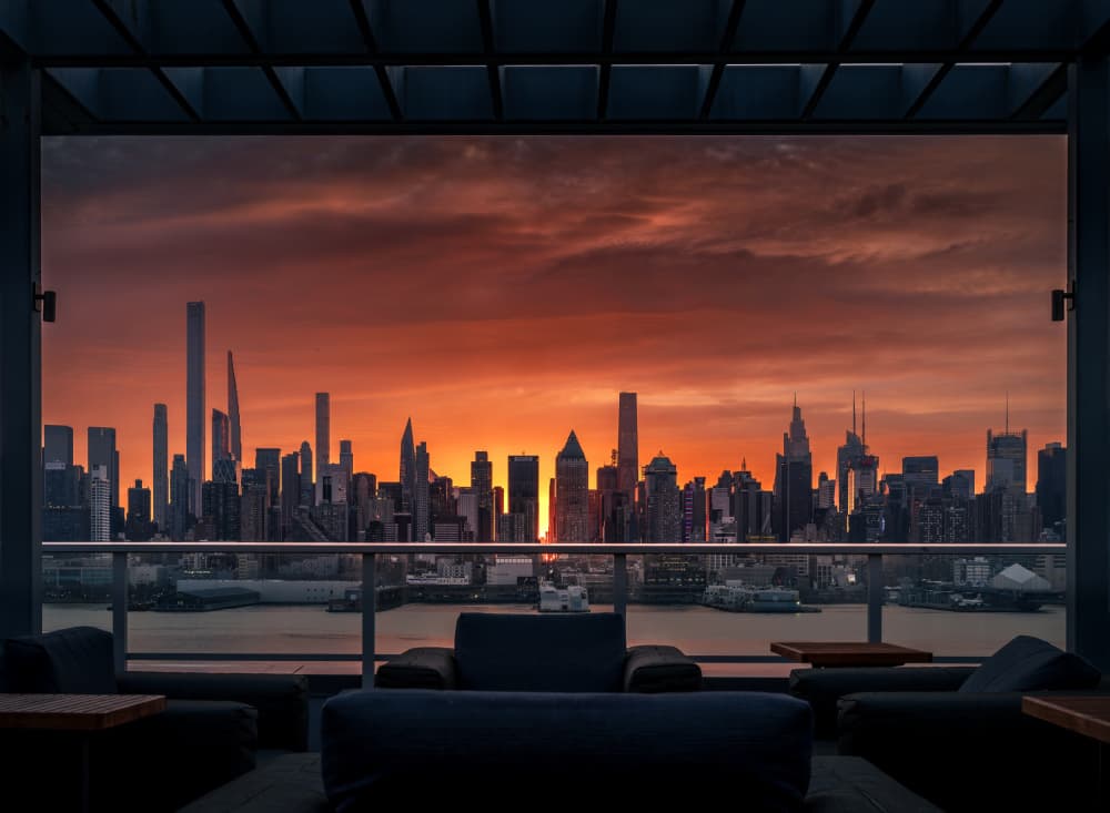 Rooftop City Sunset by Wei (David) Dai — canvas wall art