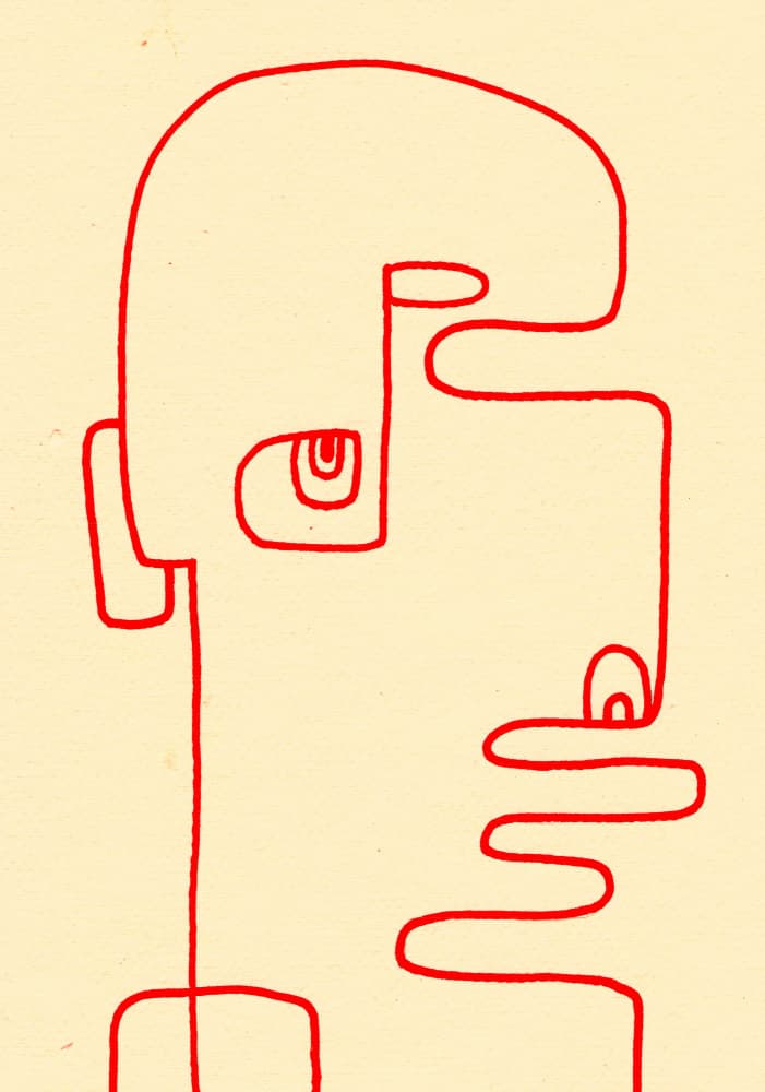 Minimalist Red Face by Santhosh ch — canvas wall art
