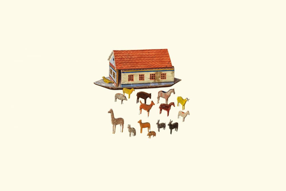Miniature Ark Animals by Wild Violets — canvas wall art