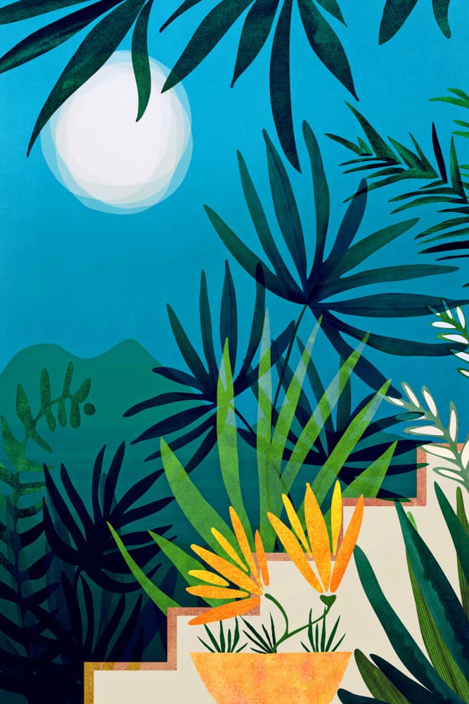 Spooky Jungle Night by Kristian Gallagher — canvas wall art
