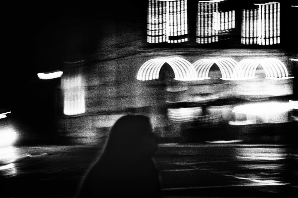 Night City Blur by Paulo Abrantes — canvas wall art