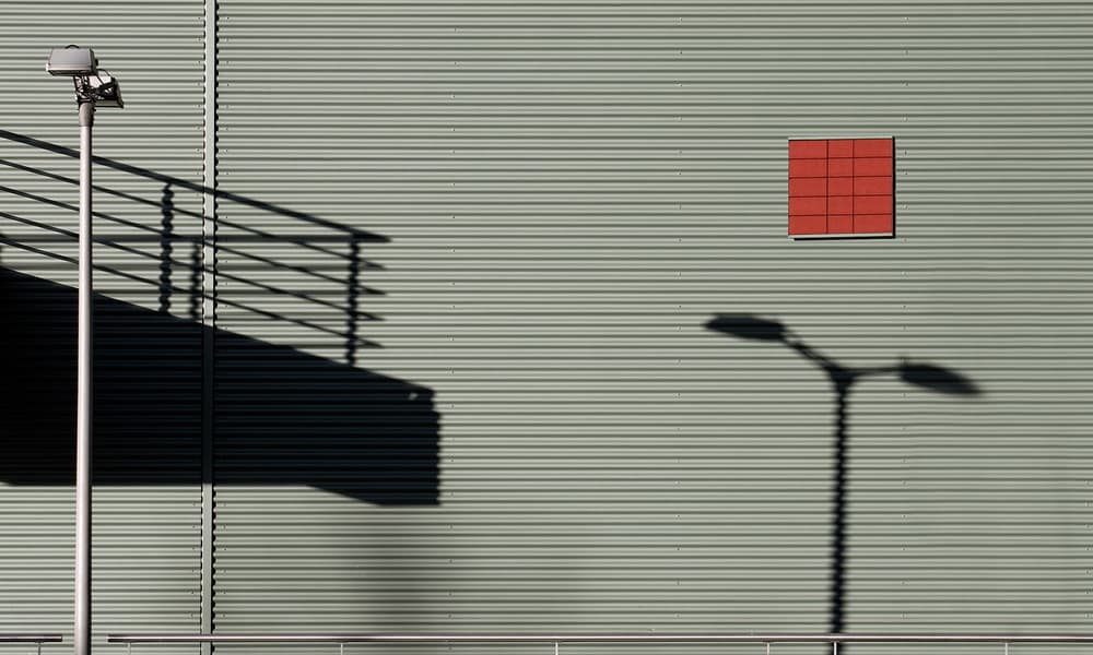 Red Square Building Shadows by Tomasz Buczkowski ( Tomush ) — canvas wall art