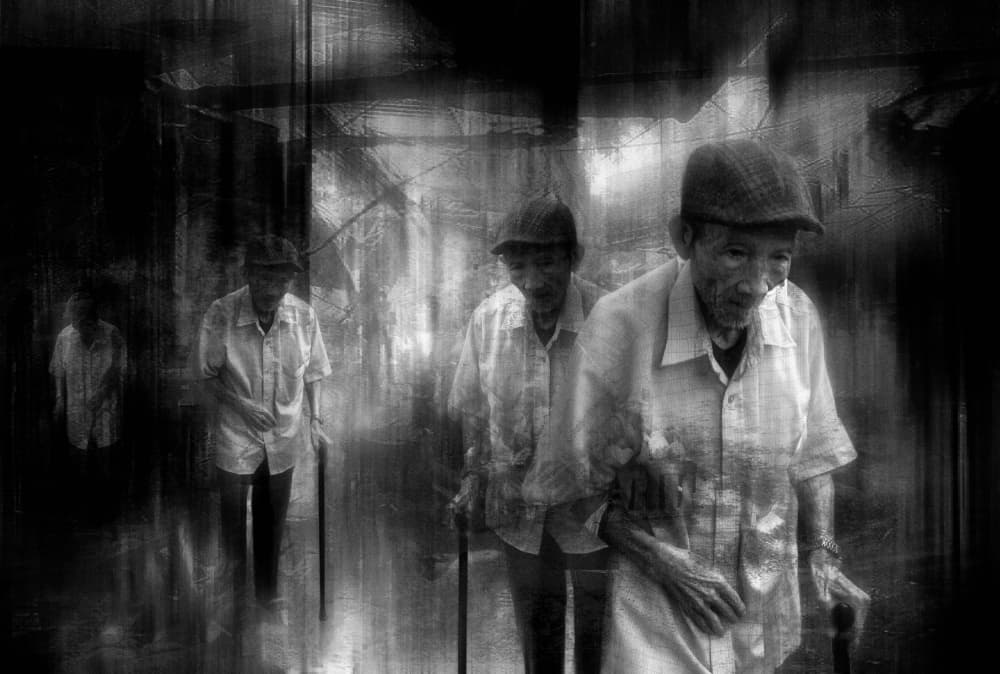 Elderly Men Walking by Charlaine Gerber — canvas wall art