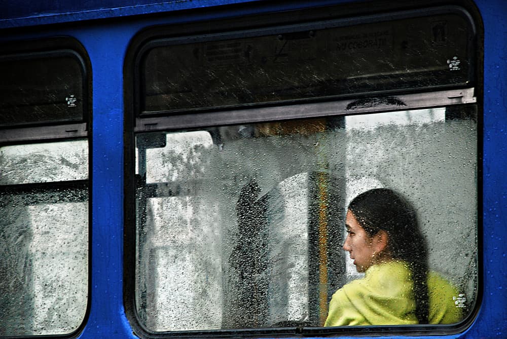 Woman at Rainy Window by Nicoleta Gabor — canvas wall art