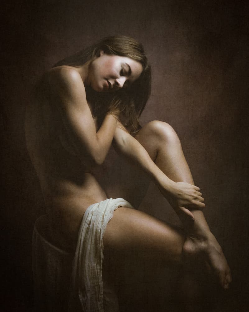 Pensive Female Figure by Christian Kurz — canvas wall art