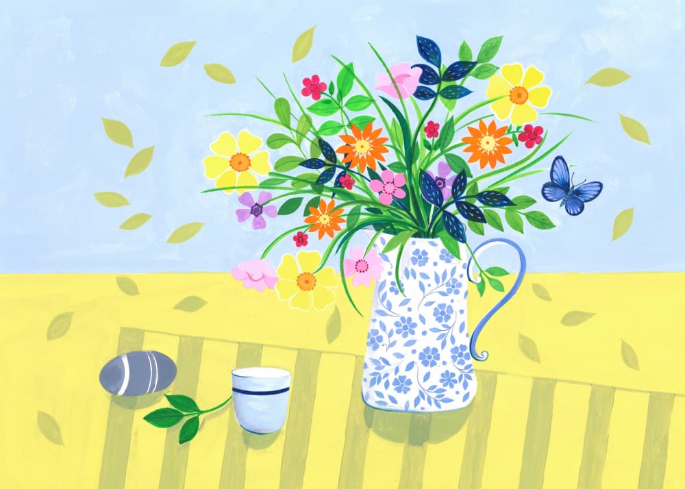 Bouquet and Pebble by Isabelle Brent — canvas wall art