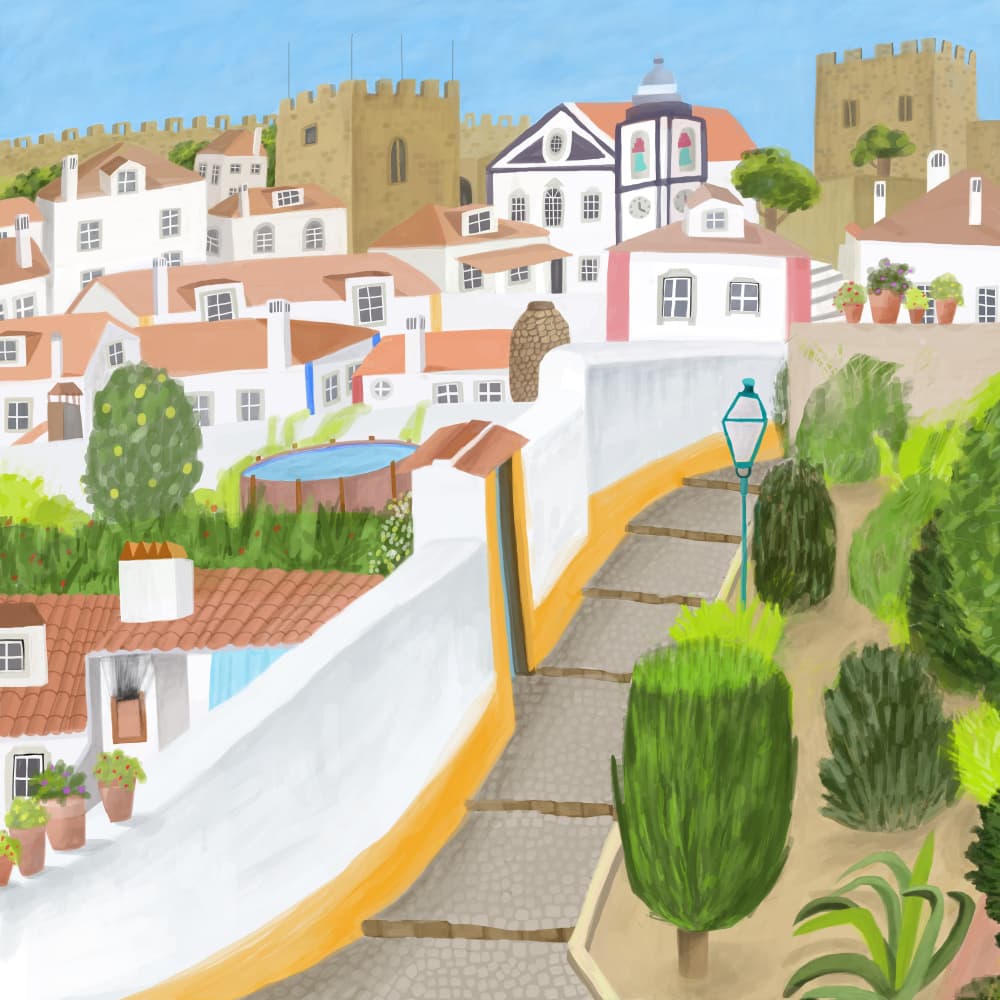 Charming European Village by Carla Daly — canvas wall art
