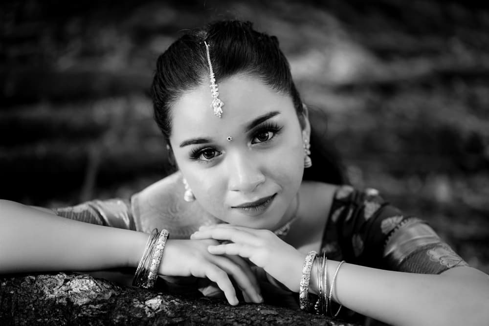 Monochrome Indian Portrait by Kieron Long — canvas wall art