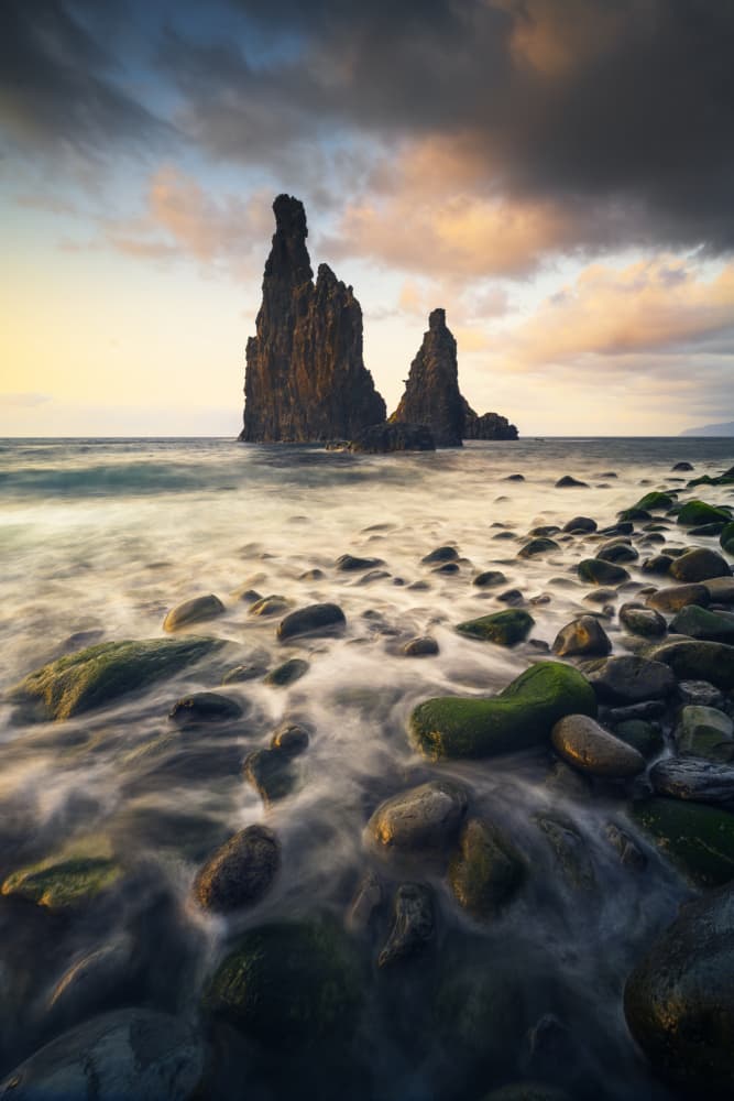 Dramatic Sea Stacks Sunset by David Martin Castan — canvas wall art