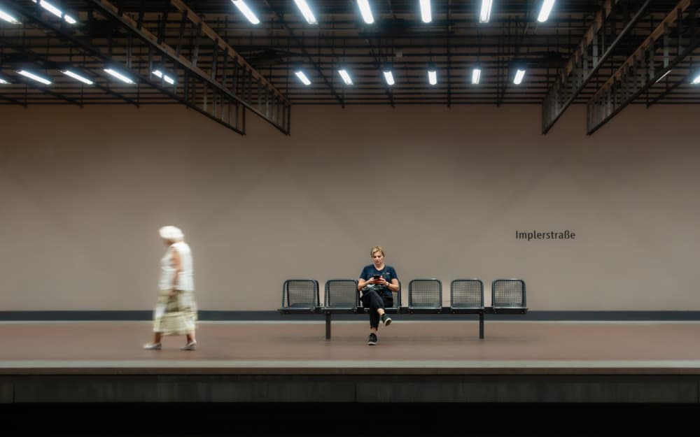 Subway Platform Wait by Andy Dauer — canvas wall art