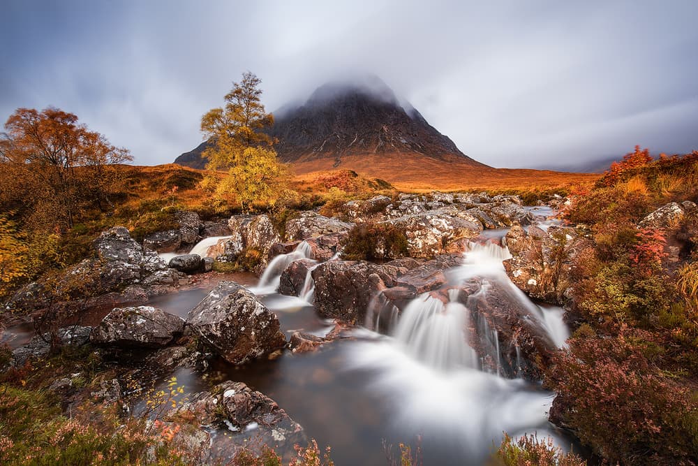 Misty Autumn Waterfall by Luigi Ruoppolo — canvas wall art