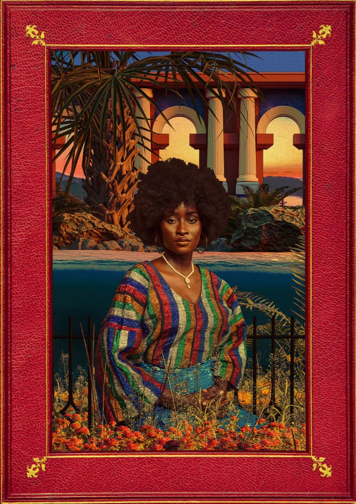 Vibrant Woman Tropical Sunset by CosmoZach — canvas wall art