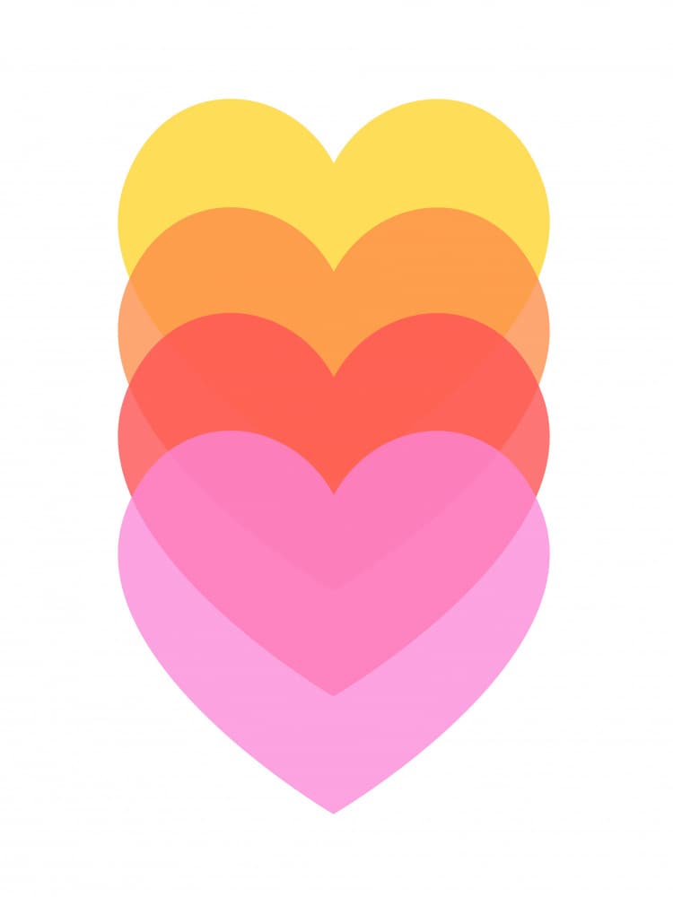 Colorful Heart Stack by Ohkimiko — canvas wall art