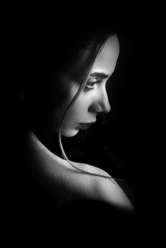 Pensive Woman Profile by Toni Fidanza — canvas wall art