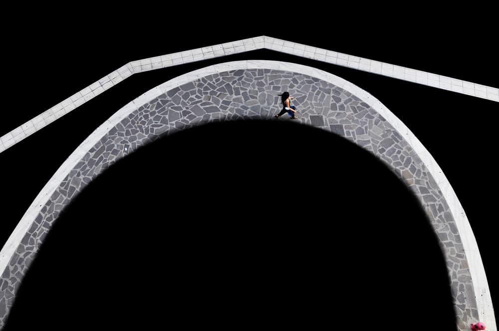 Curved Path Shadow by Antonio Grambone — canvas wall art