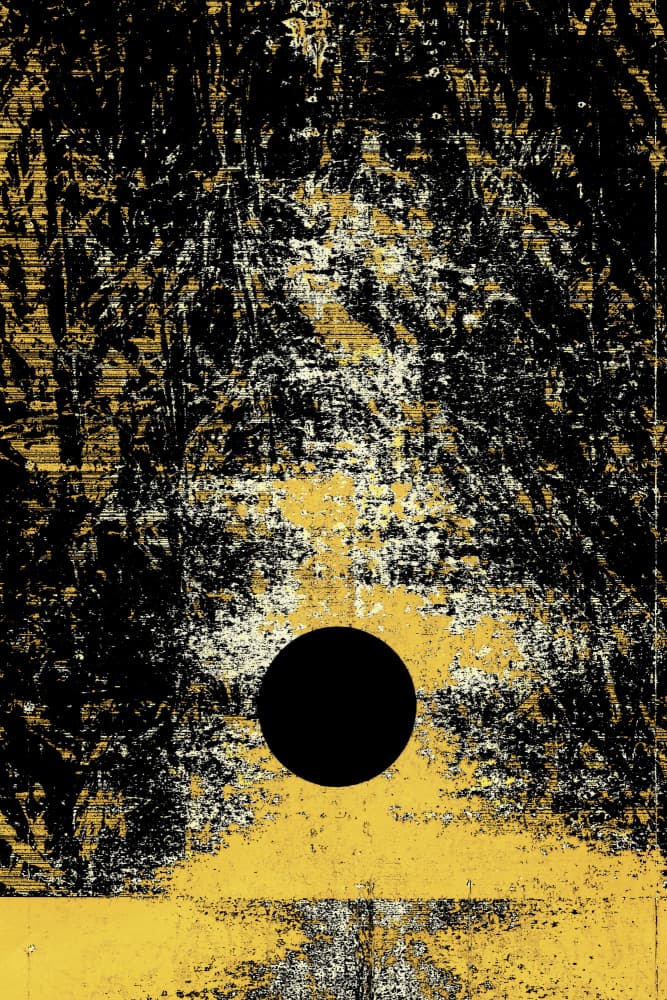 Stark Gold Grunge Circle by Petr Strnad — canvas wall art