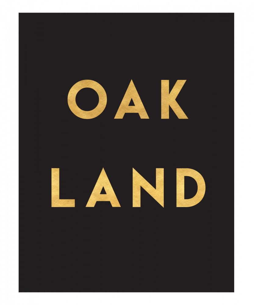 Golden Oakland Text by Emiliano Deificus — canvas wall art
