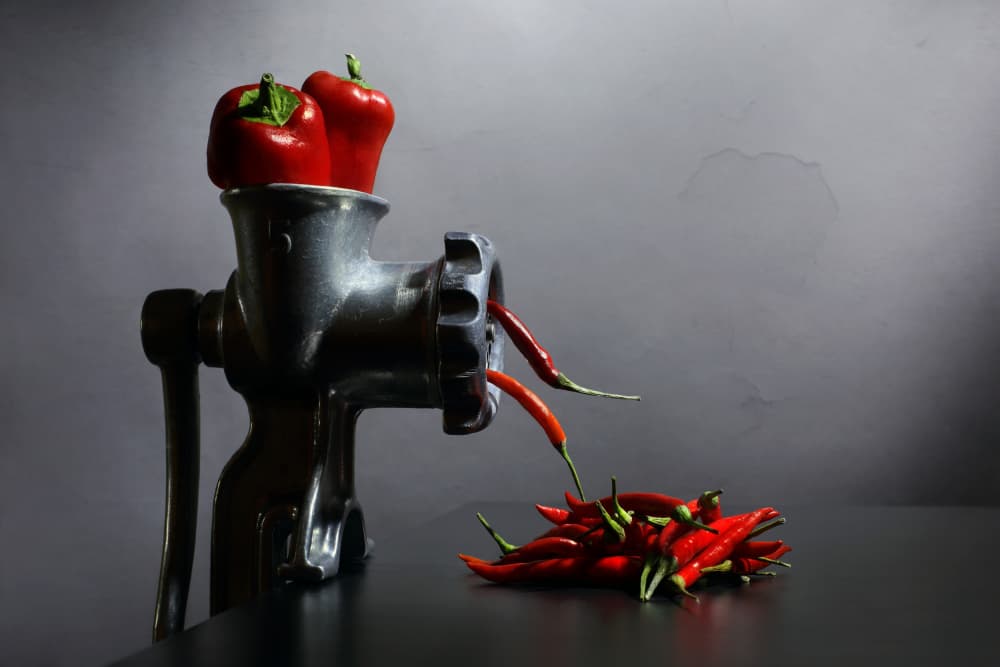 Spicy Pepper Grinder by Victoria Glinka — canvas wall art
