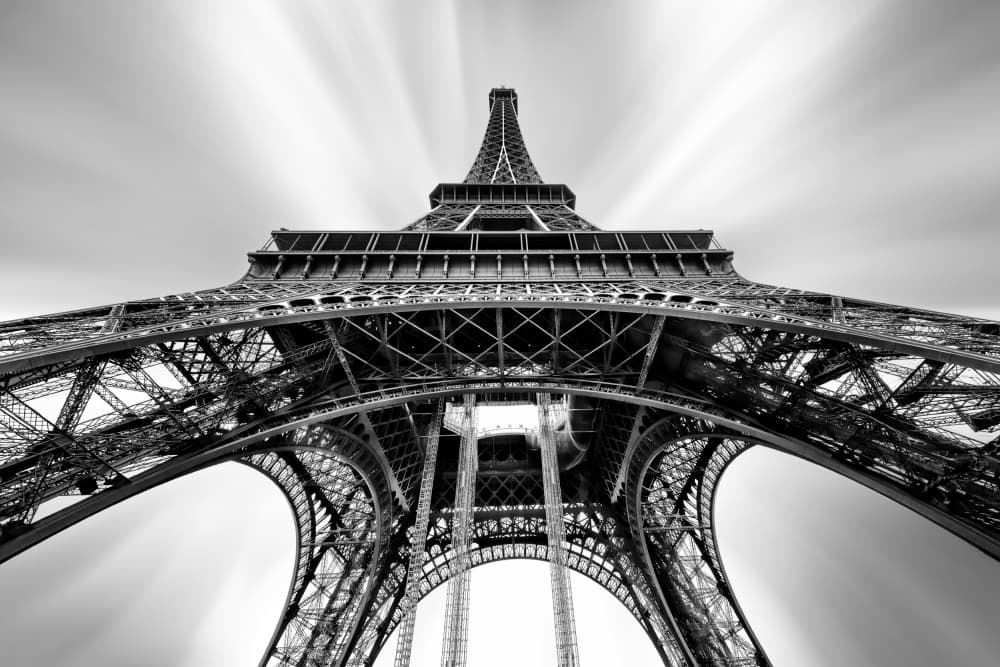 Dramatic Eiffel Tower Skyward by Jesús M. García — canvas wall art