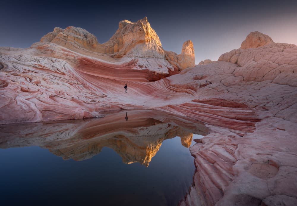 Sandstone Waves Reflection by Karol Nienartowicz — canvas wall art