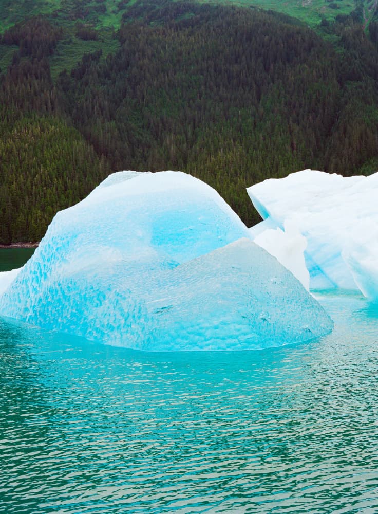 Blue Icebergs Teal Water by Bethany Young — canvas wall art