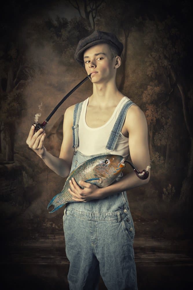 Peculiar Catch Portrait by Carola Kayen-Mouthaan — canvas wall art