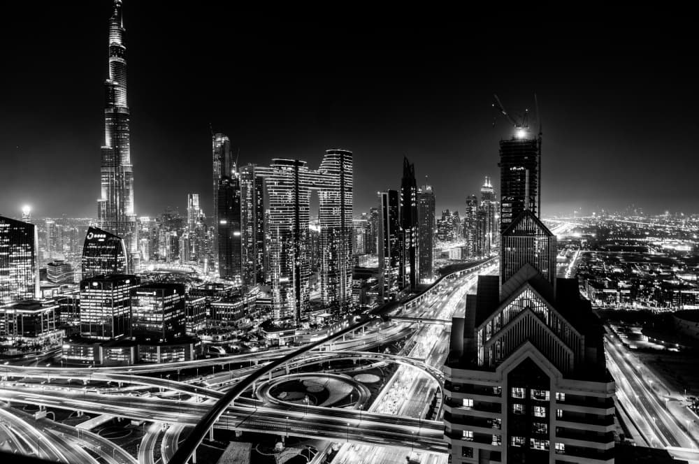 Dubai Night City Lights by Md. Arifuzzaman — canvas wall art