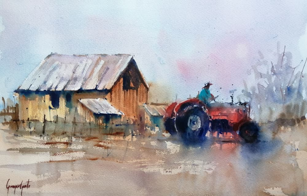 Rustic Farm Tractor by Giorgio Gosti — canvas wall art