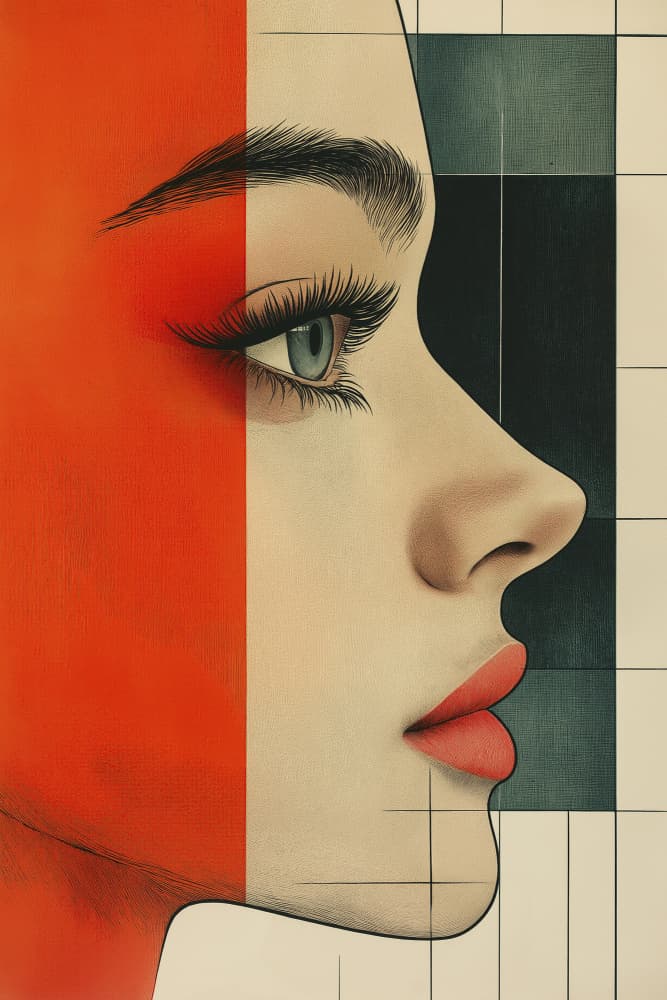 Modern Red Profile by Mauro — canvas wall art