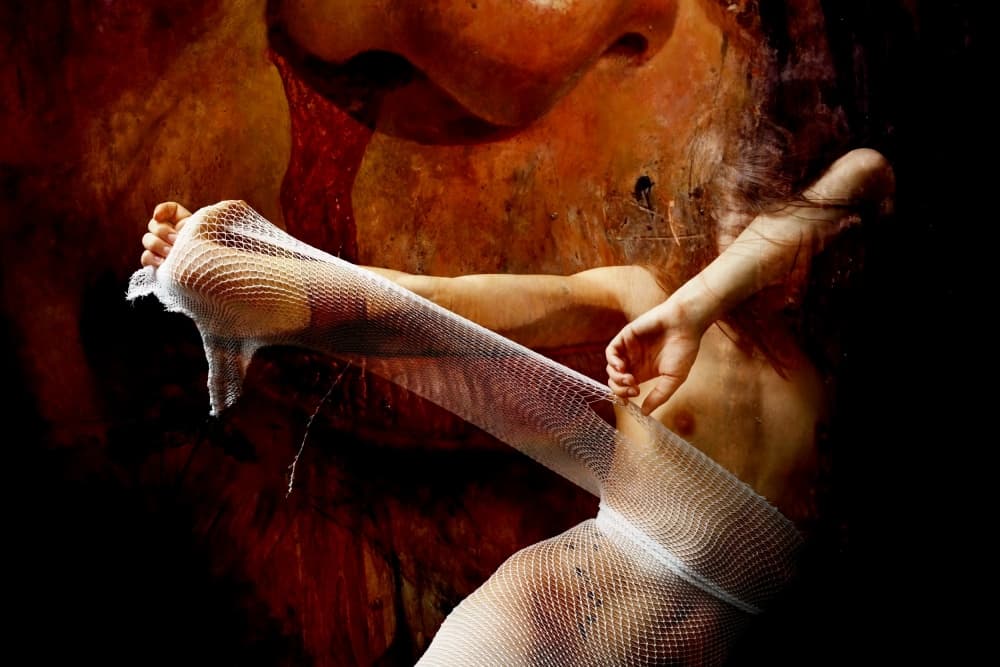 Sensual Fishnet Form by Olga Mest — canvas wall art