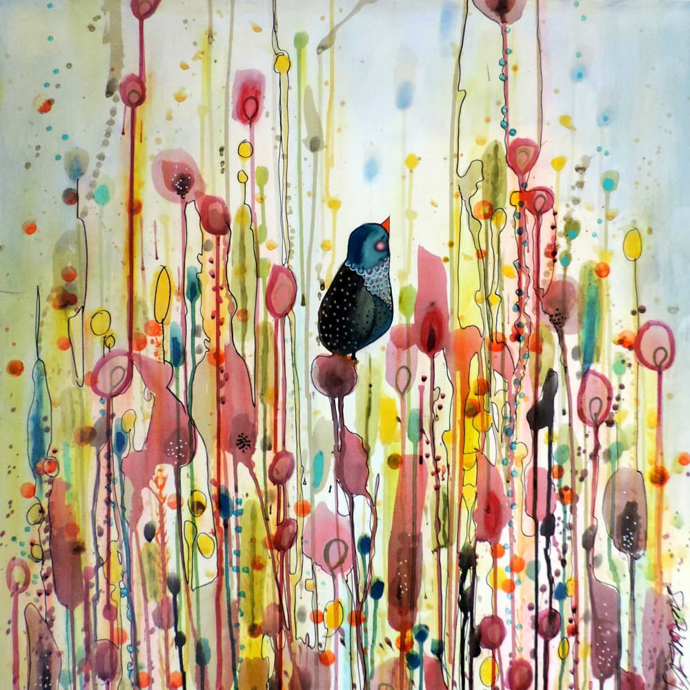 Whimsical Garden Bird by Sylvie Demers — canvas wall art