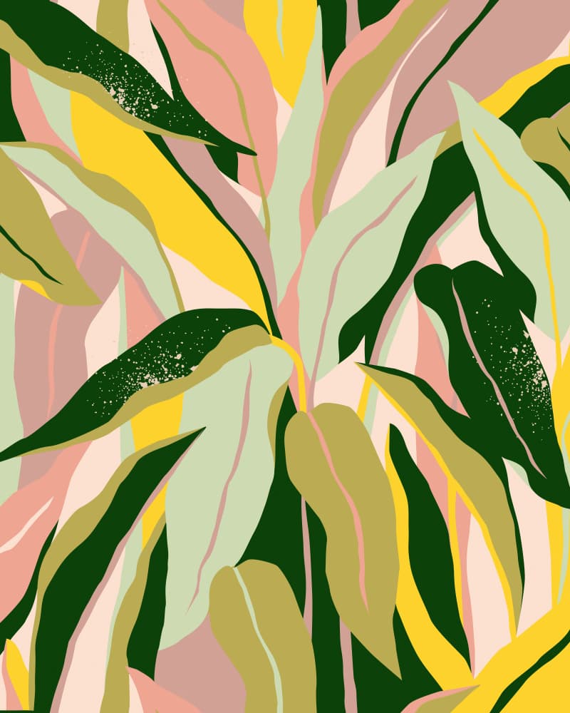Colorful Jungle Foliage by Uma Gokhale — canvas wall art