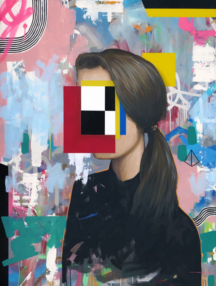 Vibrant Geometric Face by Famous When Dead — canvas wall art
