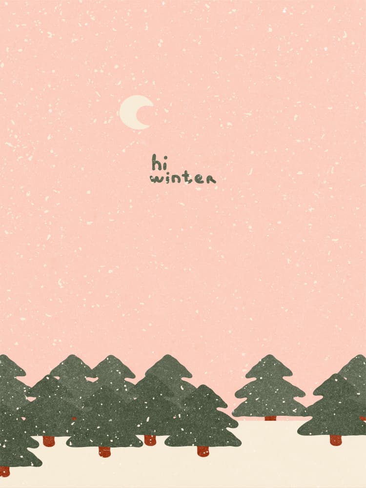 Magical snowfall in the forest. Hello winter by NKTN — canvas wall art