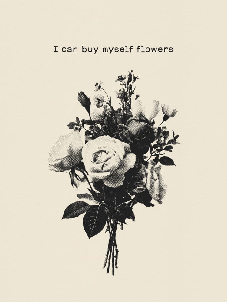 Monochrome Rose Bouquet by Andreas Magnusson — canvas wall art