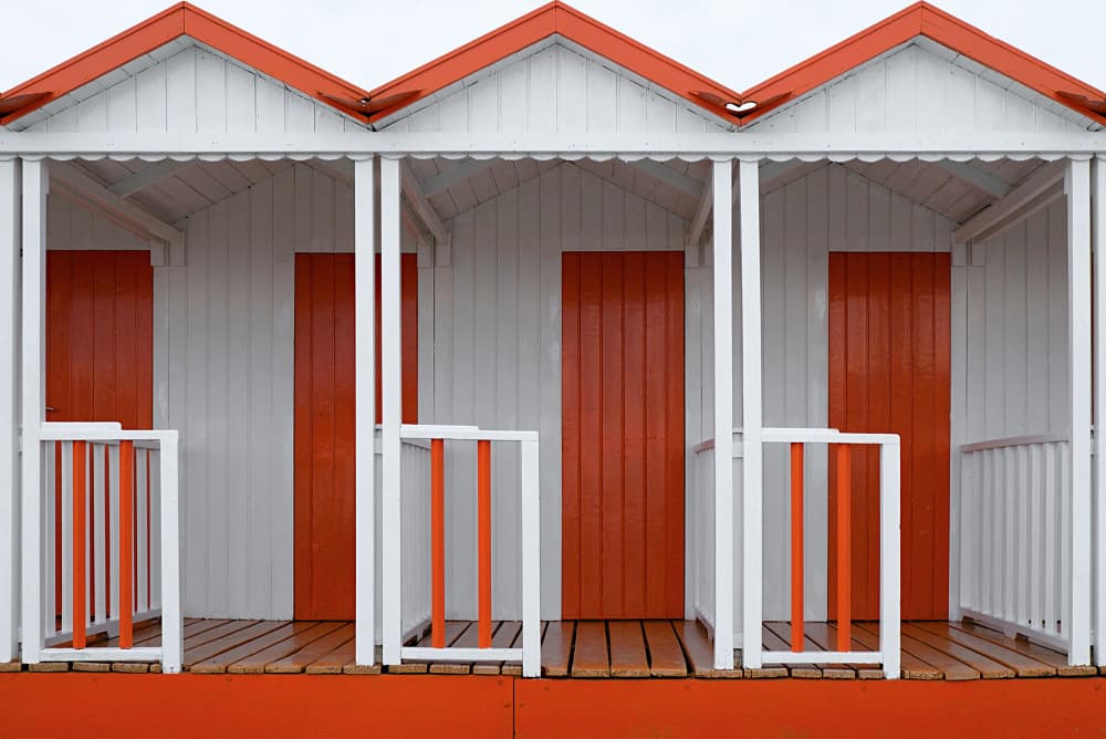 Colorful Beach Huts by Roberto Parola — canvas wall art