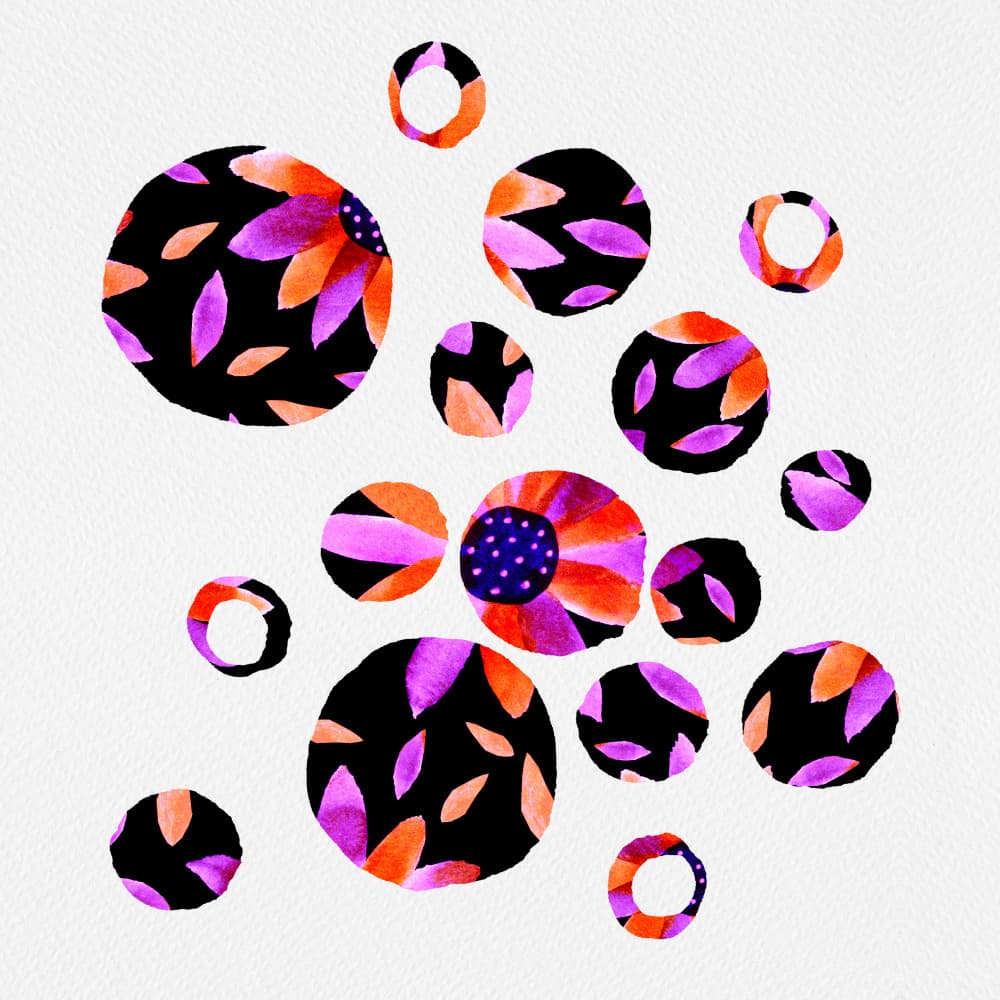 Vibrant Floral Circles by Michele Channell — canvas wall art