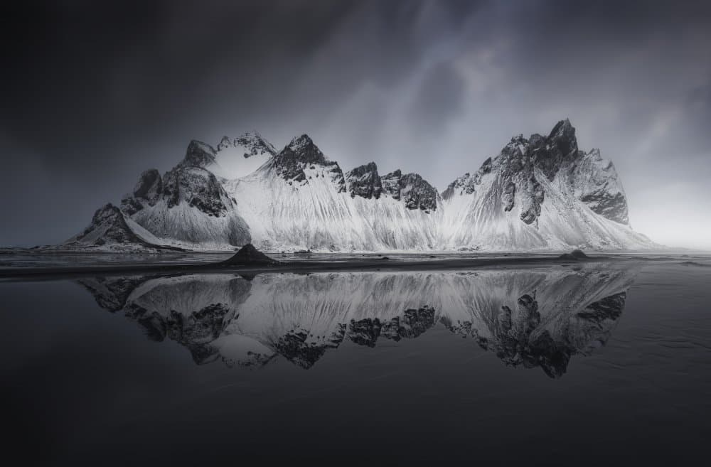 Snowy Mountain Reflection by Jorge Ruiz Dueso — canvas wall art