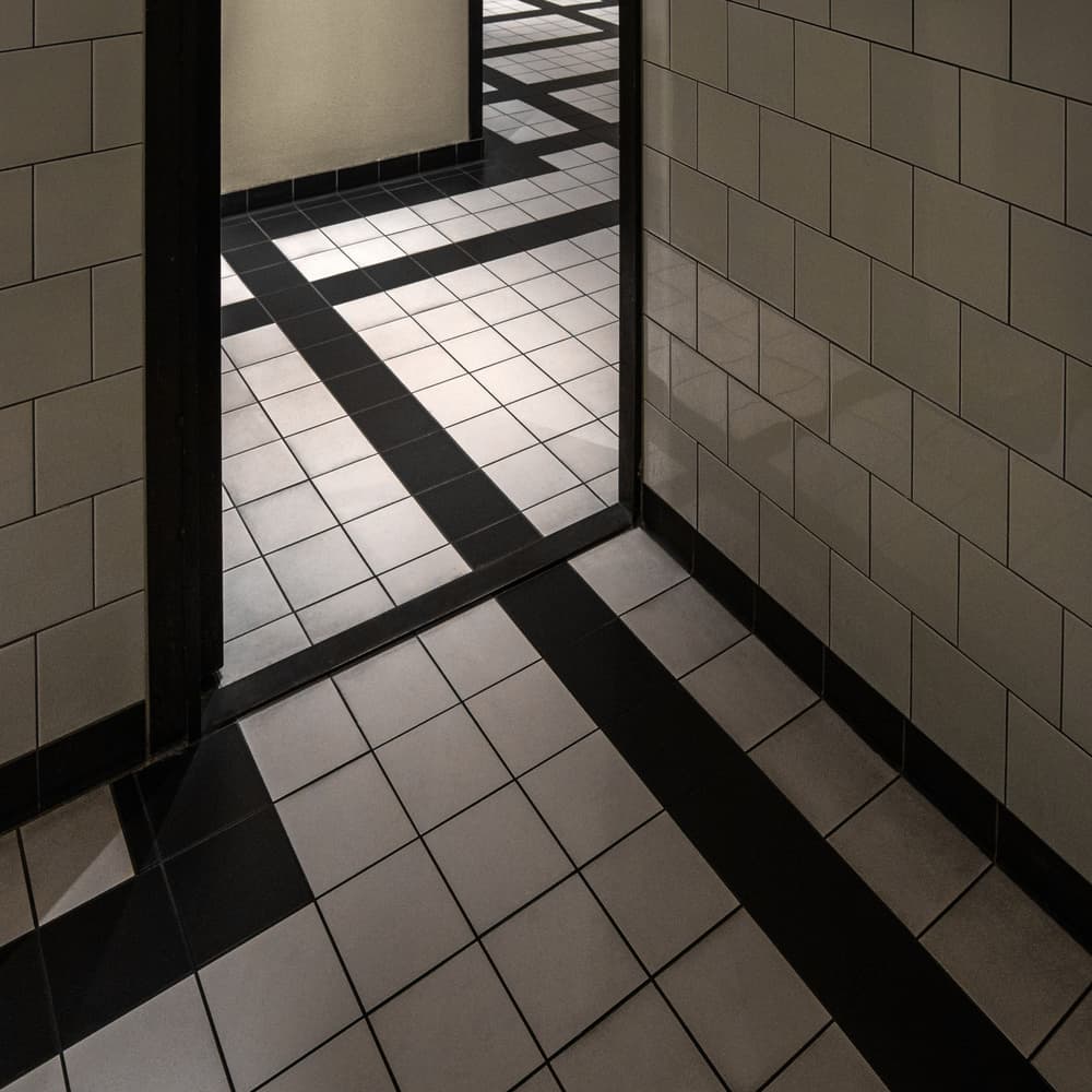 Geometric Tiled Corridor by Gilbert Claes — canvas wall art