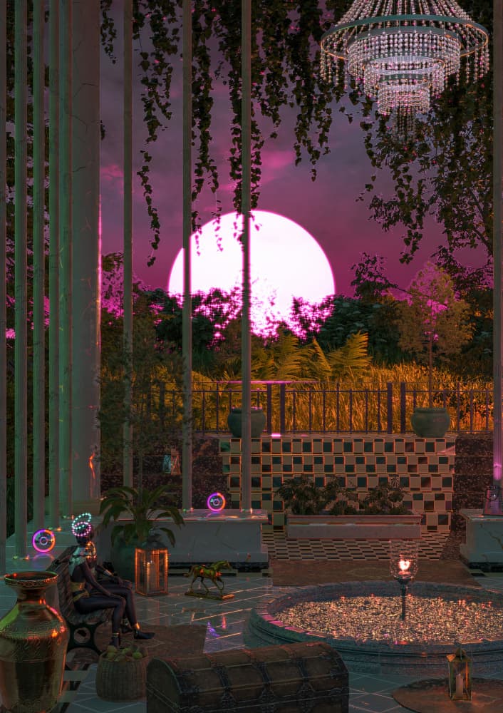 Pink Moon Sanctuary by CosmoZach — canvas wall art