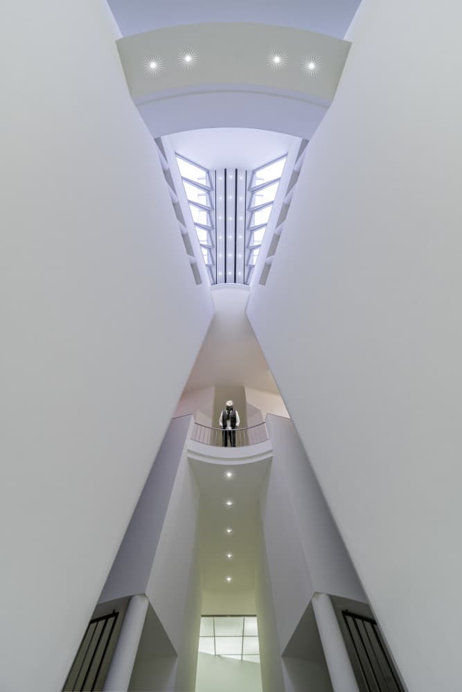 Person in Grand Atrium by fotomarion — canvas wall art