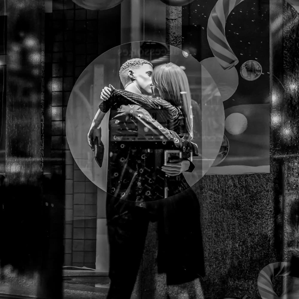 Reflected City Embrace by Jaap Koer — canvas wall art