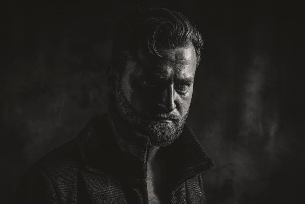 Brooding Bearded Man by gNo — canvas wall art