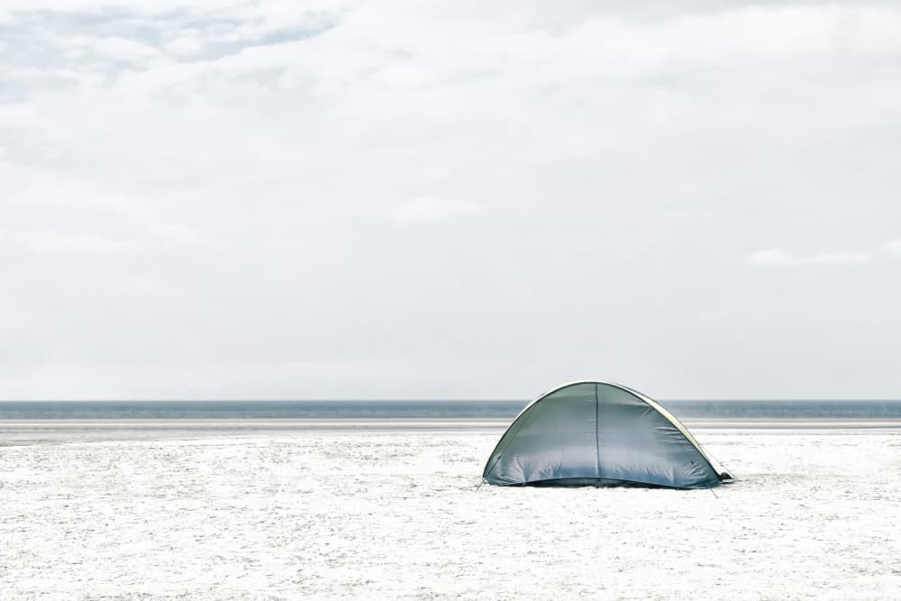 Solitary Beach Tent by Burghard Nitzschmann — canvas wall art