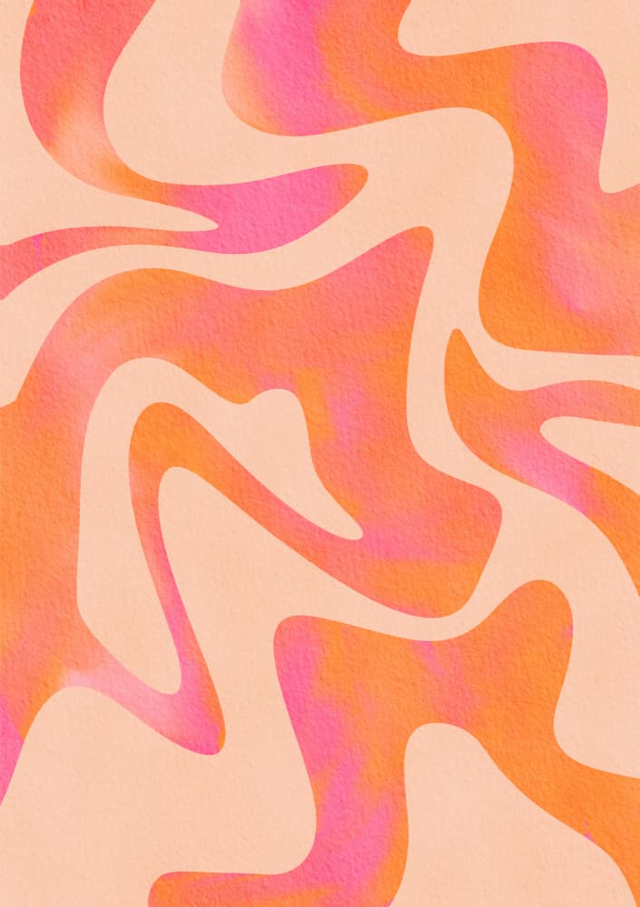 Groovy Pink Orange Swirls by Baroo Bloom — canvas wall art