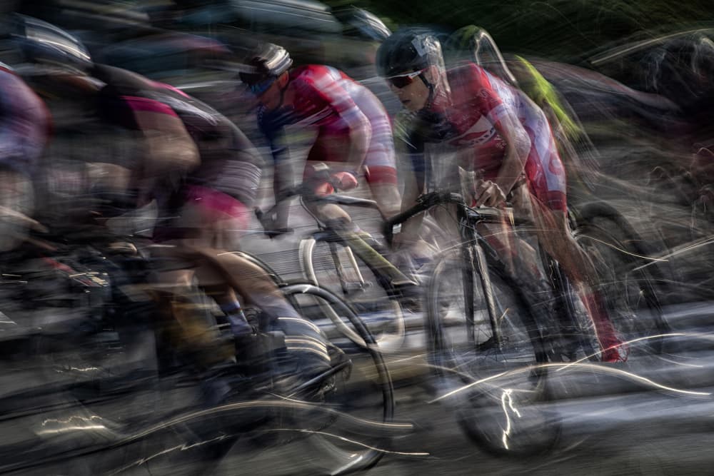 Speeding Cyclists Race by Milan Malovrh — canvas wall art