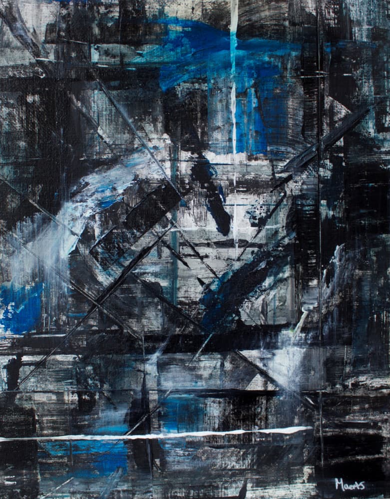Dynamic Blue Strokes by Marloes Aerts — canvas wall art
