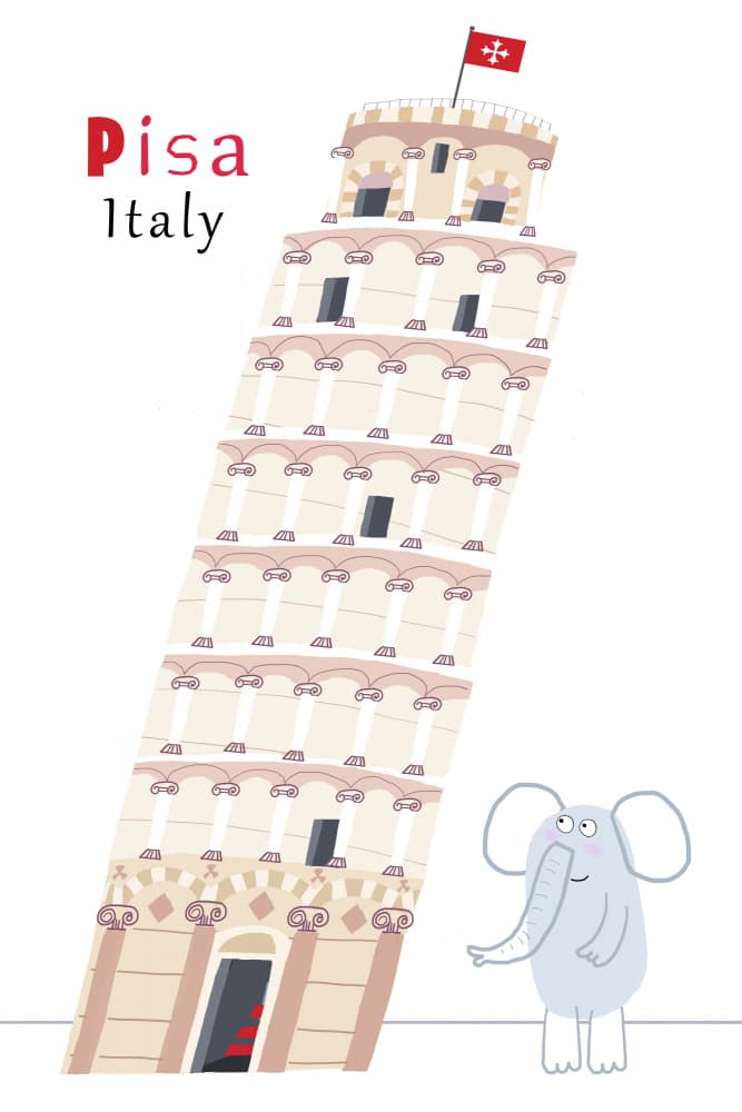 Whimsical Pisa Elephant by Carla Daly — canvas wall art