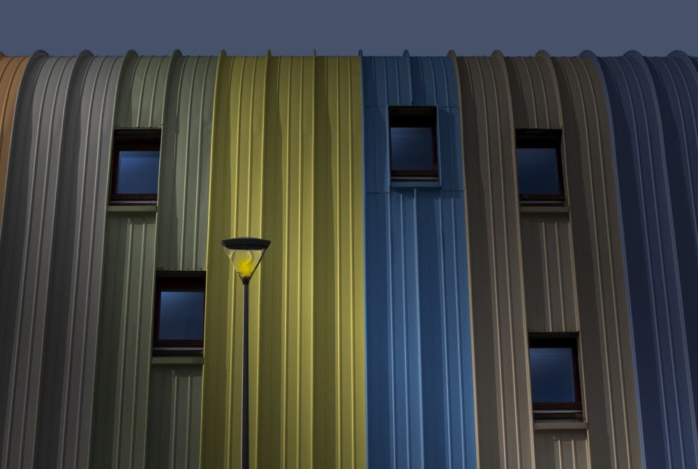 Colorful Modern Facade by Wim Schuurmans — canvas wall art